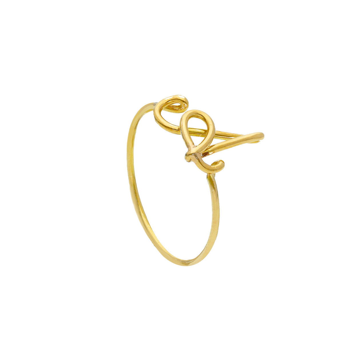 Maiocchi Gold Letter Ring in 18kt Yellow Gold