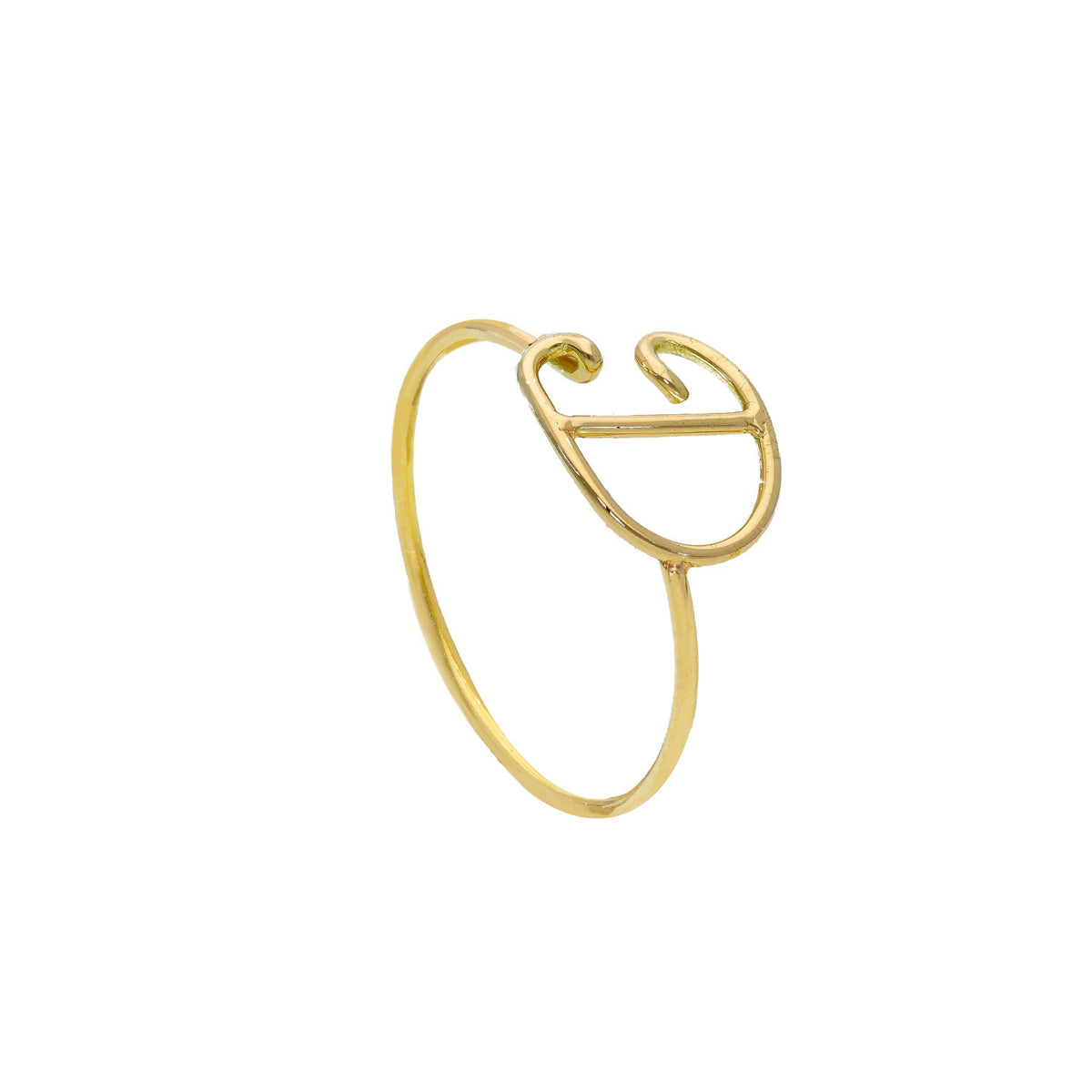 Maiocchi Gold Anello Lettera in Oro Giallo 18kt