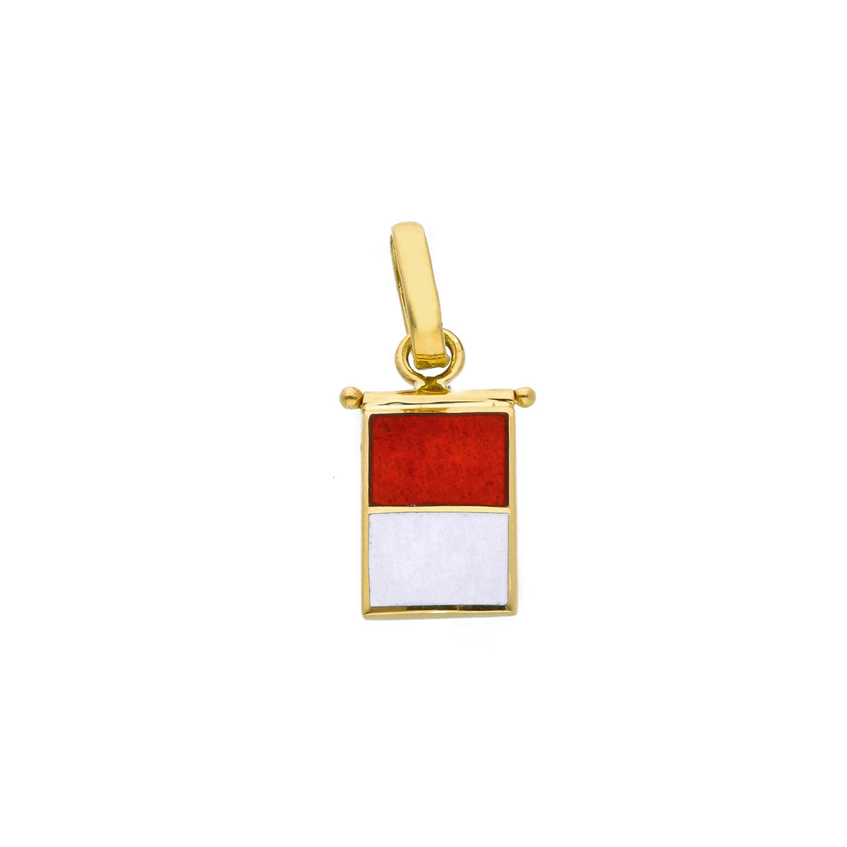 Nautical Flag Pendant in 18kt Yellow Gold and Enamel Letter I