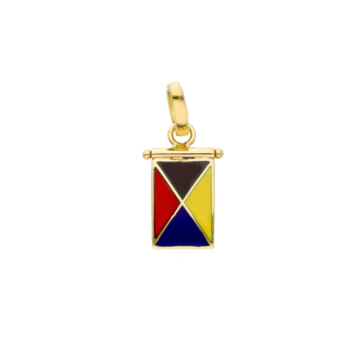 Ciondolo Bandiera Nautica in Oro Giallo 18kt e Smalto Lettera Z