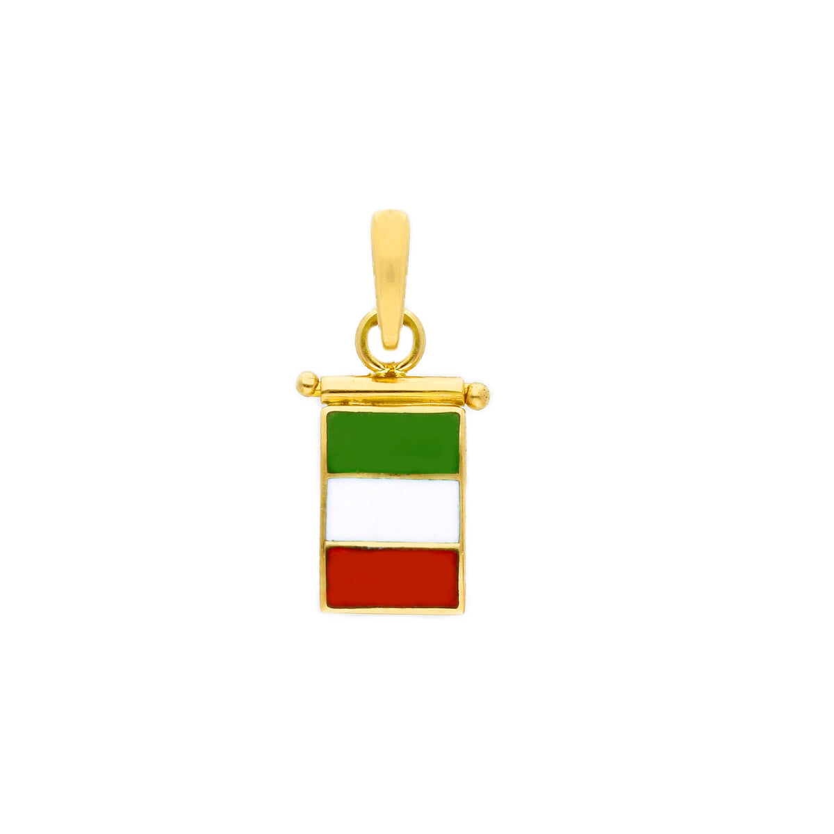 Ciondolo Bandiera Nautica in Oro Giallo 18kt e Smalto Italia