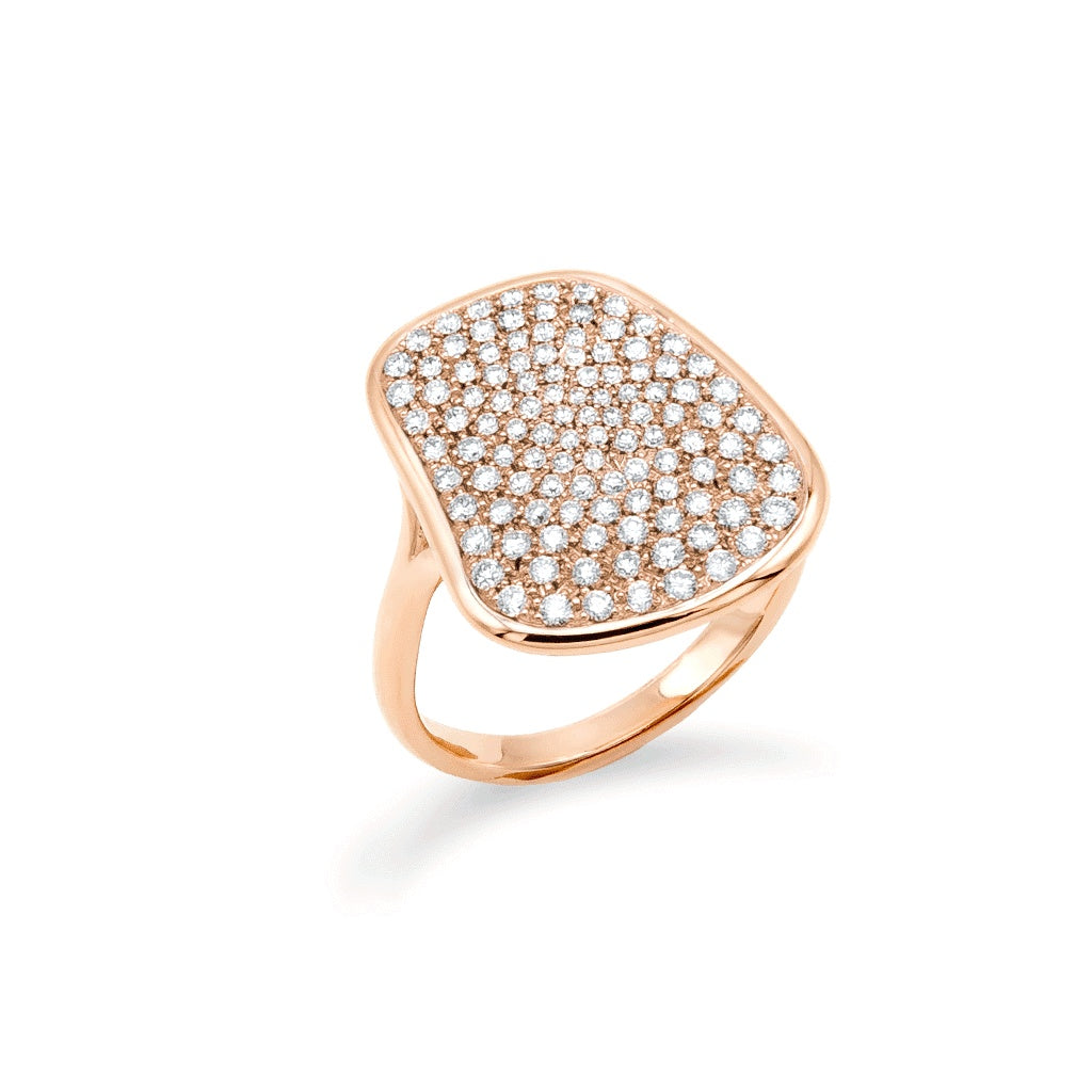 Mattioli Anello Puzzle Solo Oro Rosa e Pavé di Diamanti