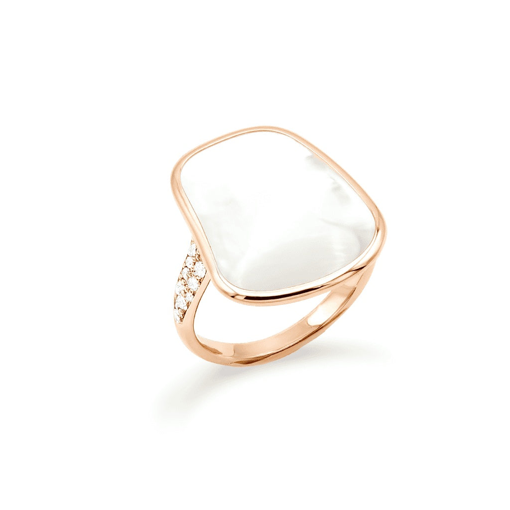 Mattioli Anello Puzzle Solo Oro Rosa Diamanti e Madreperla