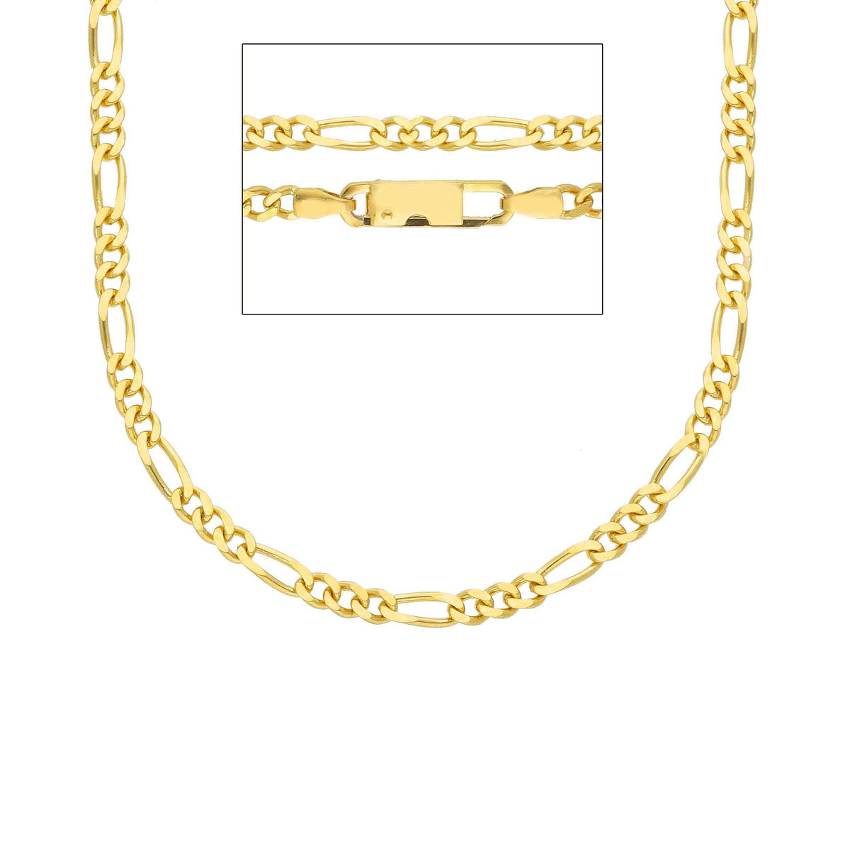 Catena 3 + 1 Oro Giallo 18kt 50 cm Sezione MM 2,90