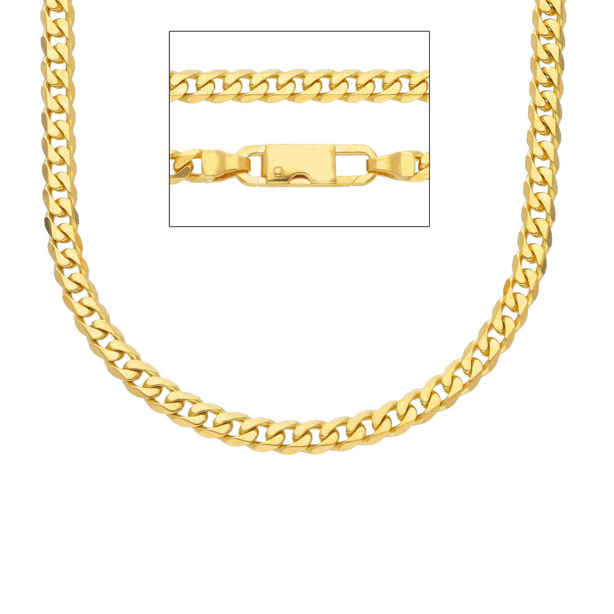 18kt Yellow Gold Grumette Chain 50 cm Section 3.40 MM