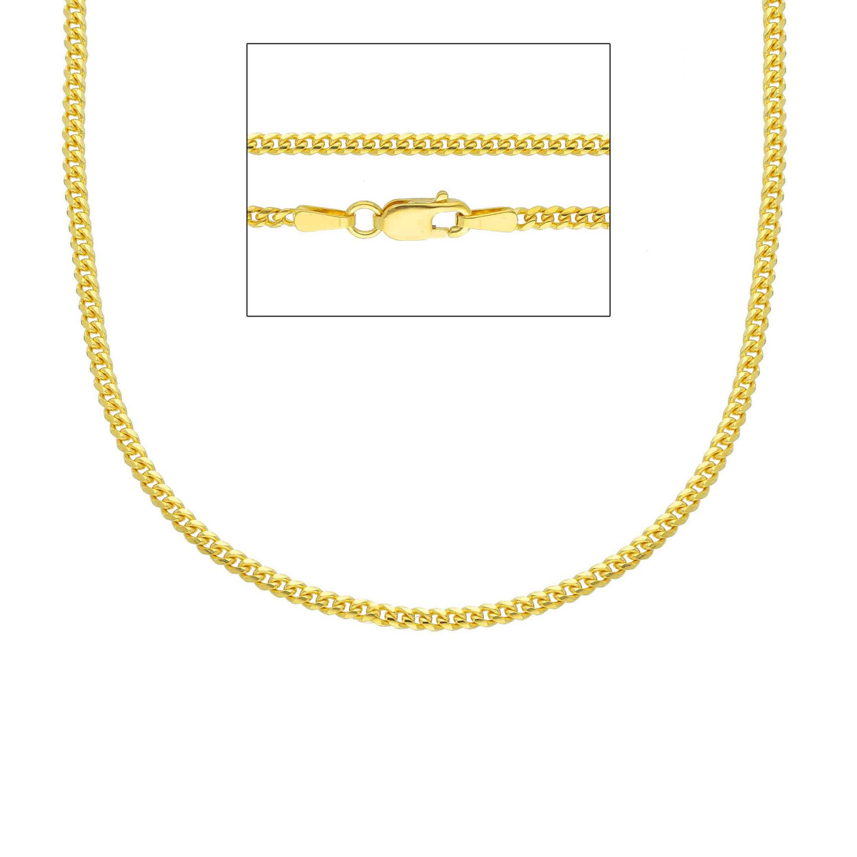 18kt Yellow Gold Grumette Chain 50 cm Section 3.40 MM