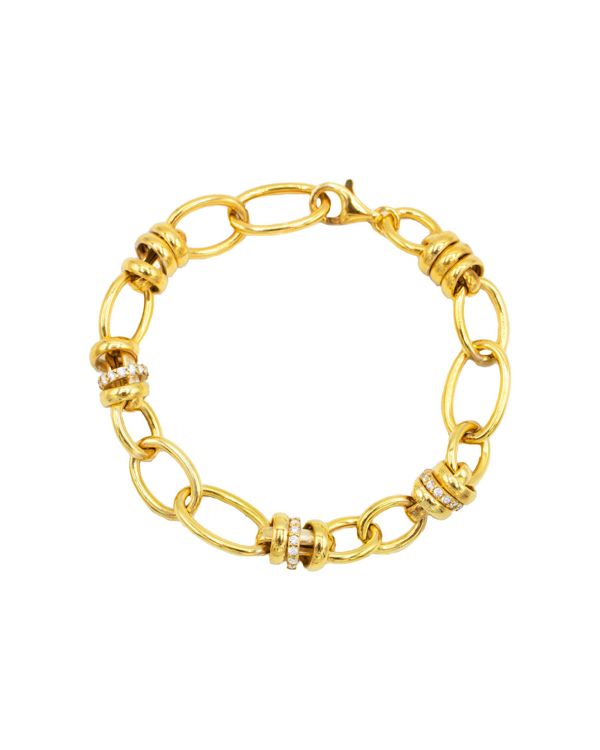 Alisei Milano Bracciale Ovali con Zirconi - Dorato