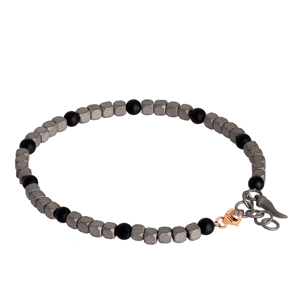 Mano Jewels Titanium Bracelet and 5 Spheres in 9kt Rose Gold