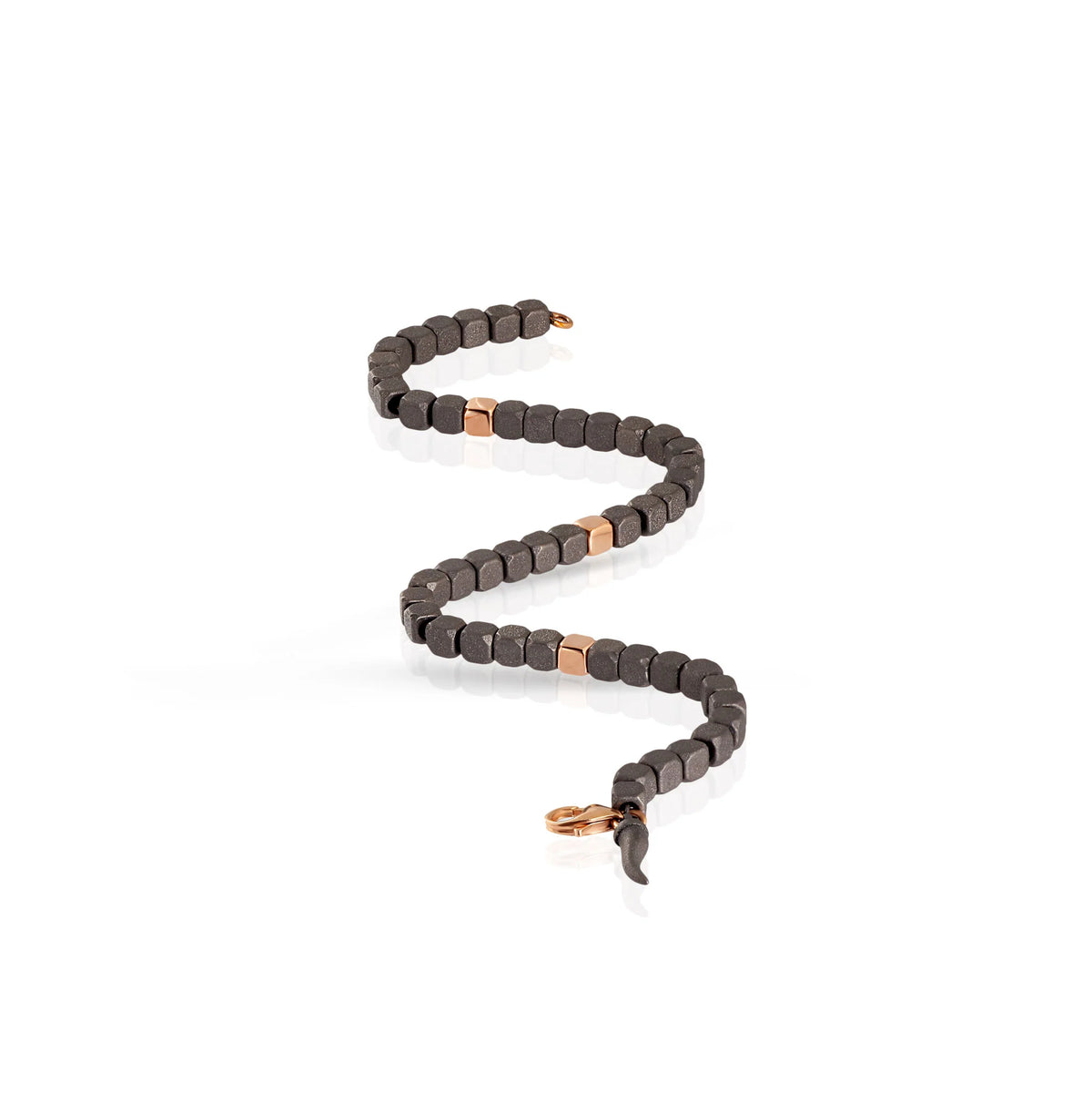  Mano Jewels Bracelet in Titanium and 5 Spheres in 9kt Rose Gold