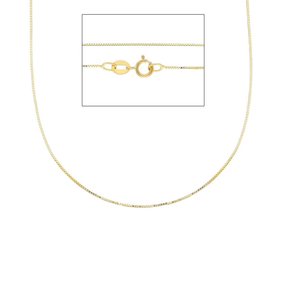 Venetian Chain in 18kt Yellow Gold 40 cm Section 0.50 MM