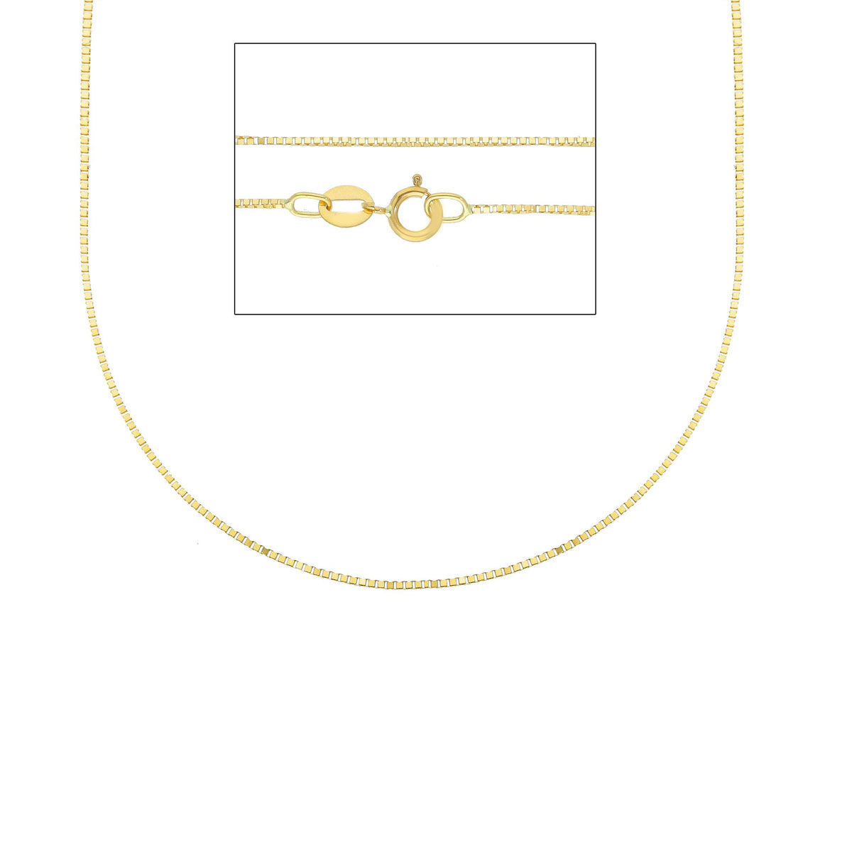 Venetian Chain in 18kt Yellow Gold 45 cm Section 0.65 MM