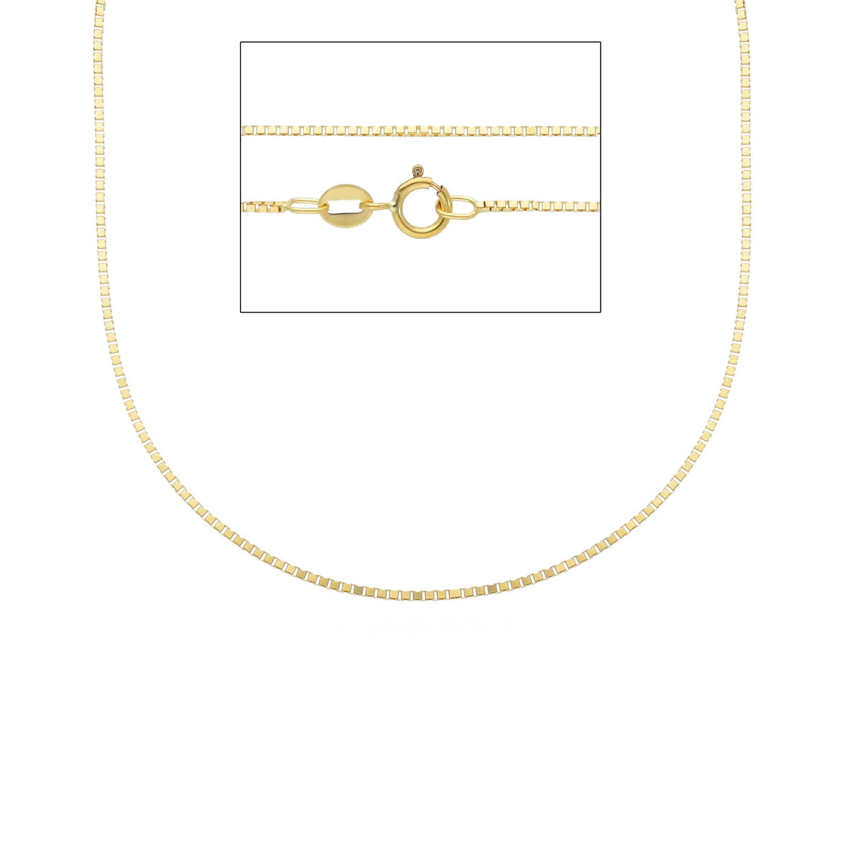 Venetian Chain in 18kt Yellow Gold 50 cm Section 0.80 MM