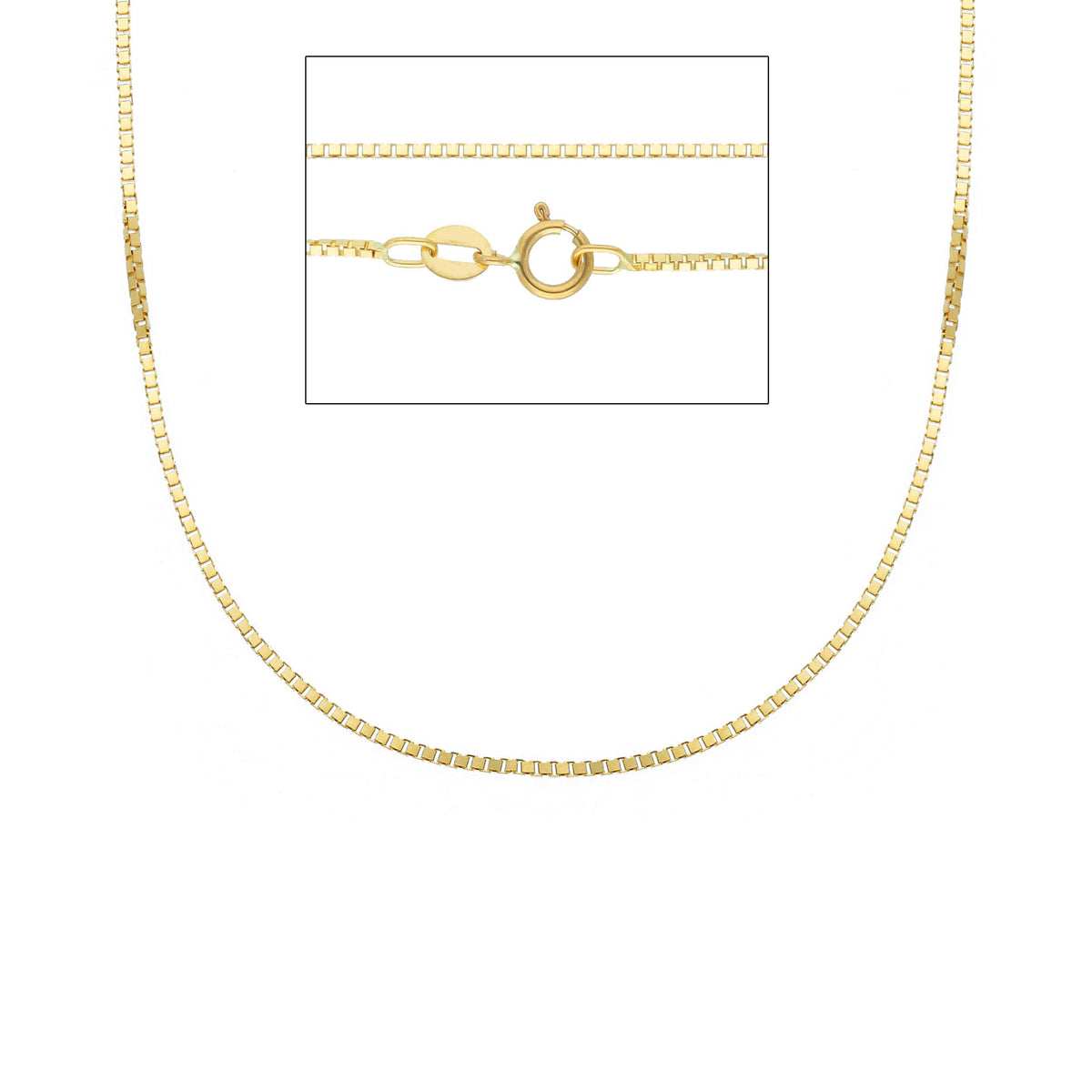 Venetian Chain in 18kt Yellow Gold 40 cm Section 0.90 MM