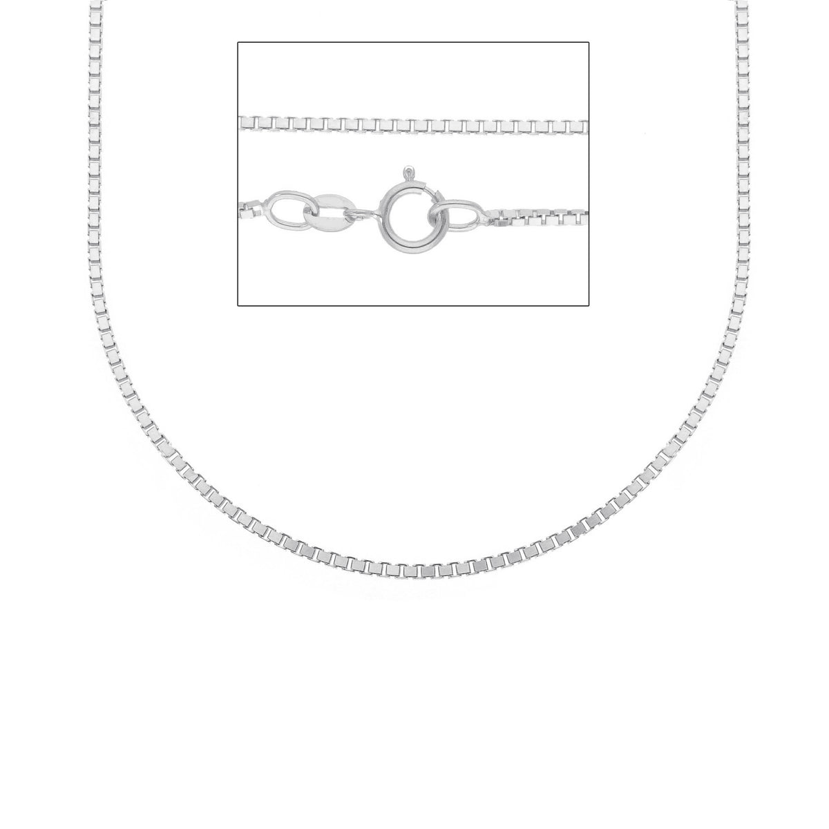 Venetian Chain in 18kt White Gold 40 cm Section 1.15 MM