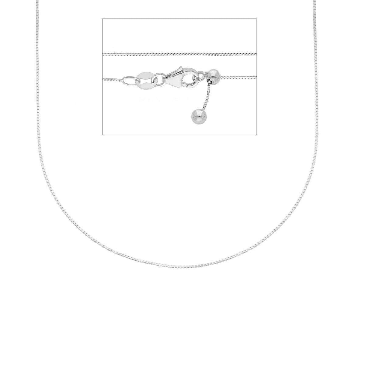 Catena Veneta Oro Bianco 18kt 45 cm Regolabile Sezione MM 0,50