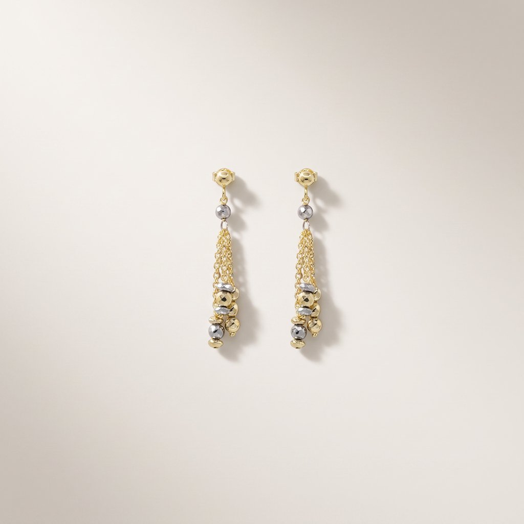 Orecchini Ematite White & Gold Palline "Ipnotica"