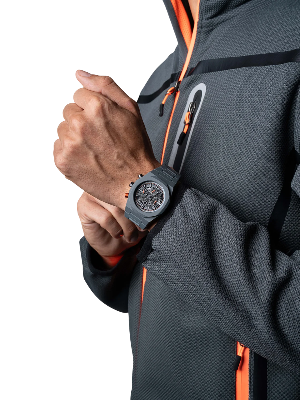 D1 Milano Polychrono 40.5 MM Charcoal Black D1-PHBJ07