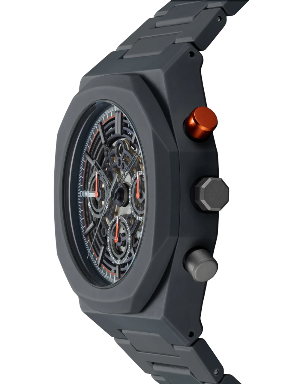 D1 Milano Polychrono 40.5 MM Charcoal Black D1-PHBJ07