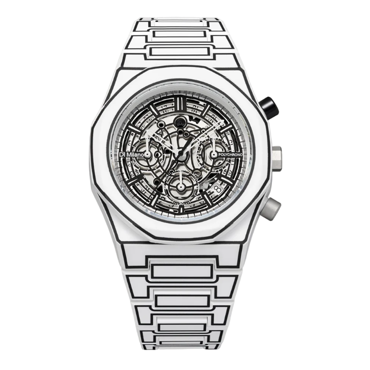 D1 Milano Polychrono 40.5 MM Charcoal Black D1-PHBJ07