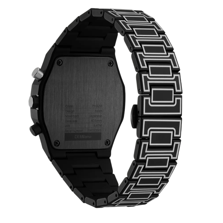 D1 Milano Polychrono 40.5 MM Charcoal Black D1-PHBJ07