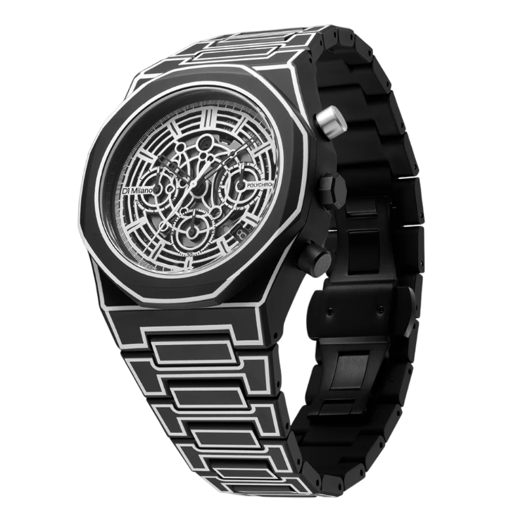 D1 Milano Polychrono 40.5 MM Charcoal Black D1-PHBJ07