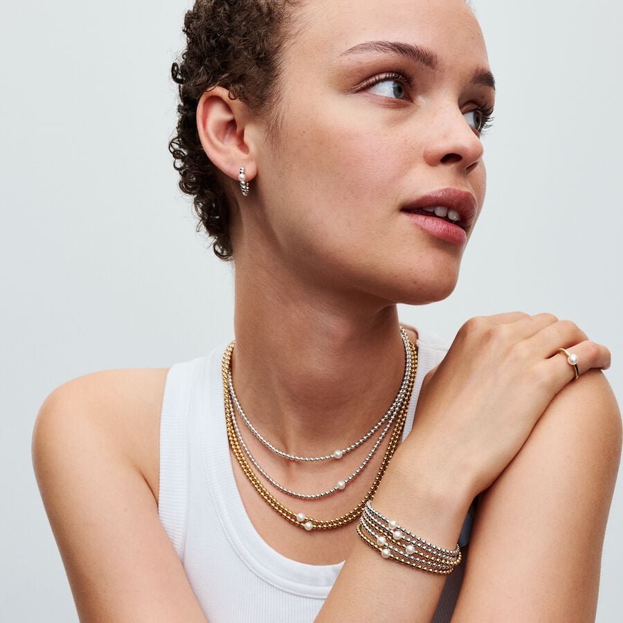 Pandora Collana con Perla d’Acqua Dolce Coltivata e Sfere 393176C01