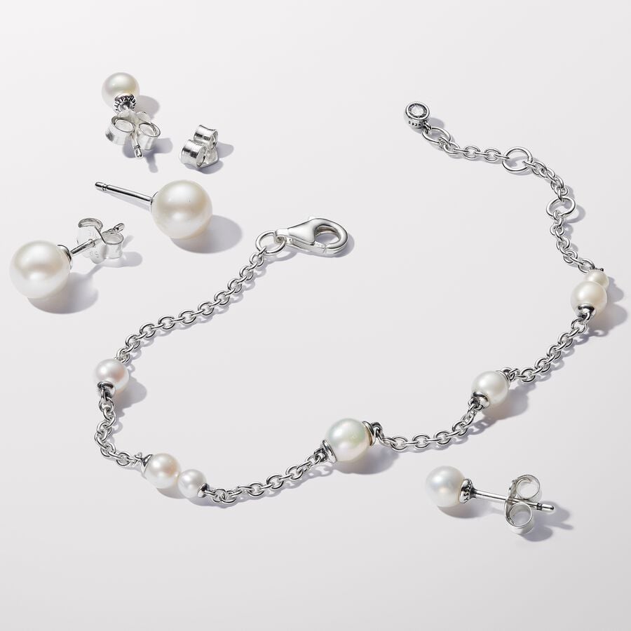 Pandora Bracciale Catena con Perle d’Acqua Dolce Coltivate 593172C01