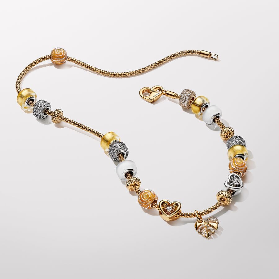 Pandora Charm Charm Mini Vetro di Murano Foglia d’Oro 793353C00