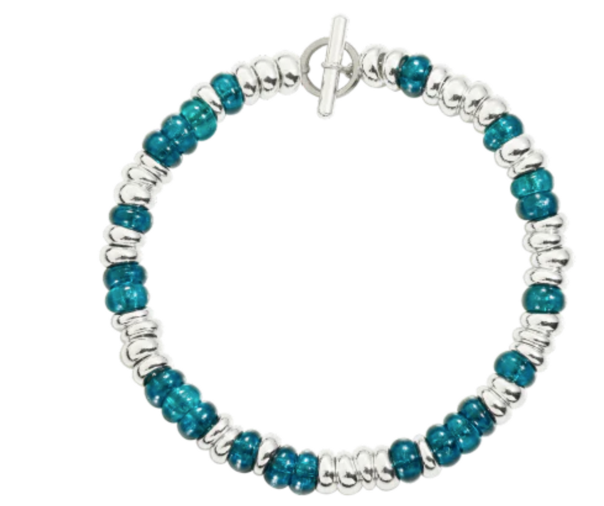 Dodo Bracciale Rondelle Azzurre e Argento