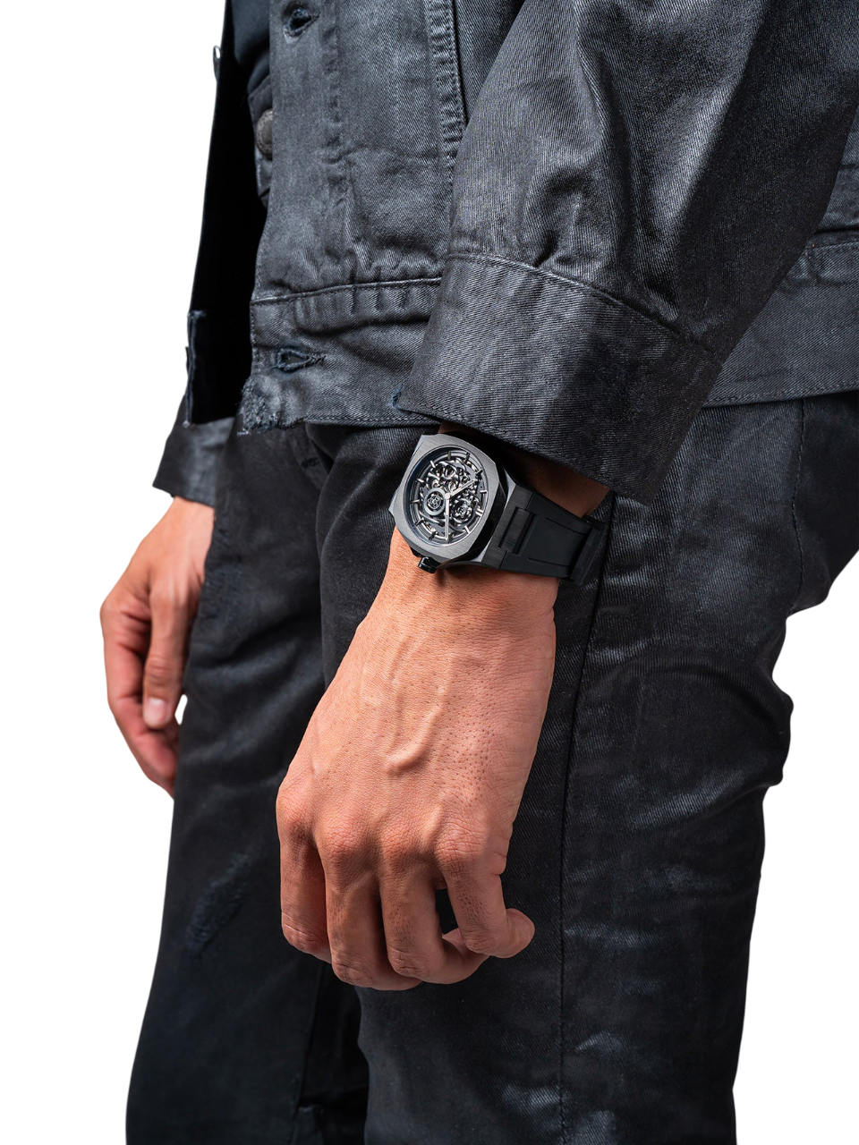 D1 Milano Skeleton Rubber Rose Gold D1-SKRJ12