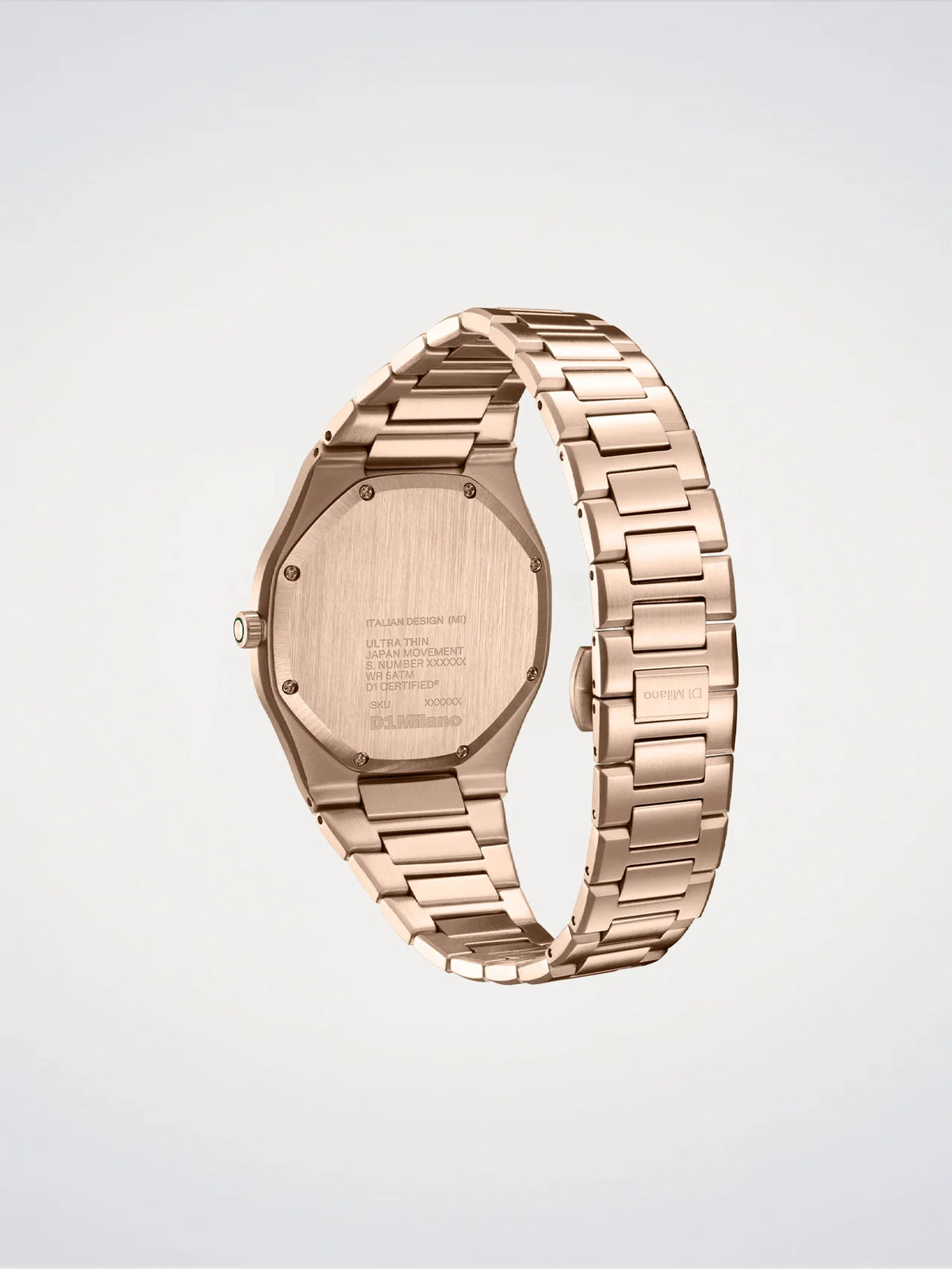 D1 Milano Skeleton Rubber Rose Gold D1-SKRJ12