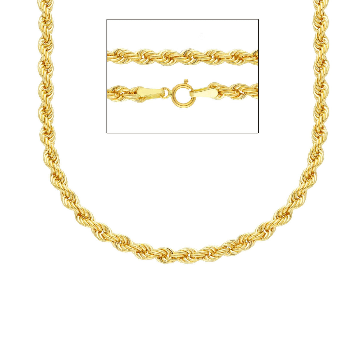 18kt Yellow Gold Rope Chain 50 cm Section 2.20 MM