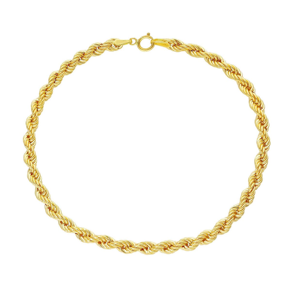9kt Yellow Gold Rope Bracelet 18 cm
