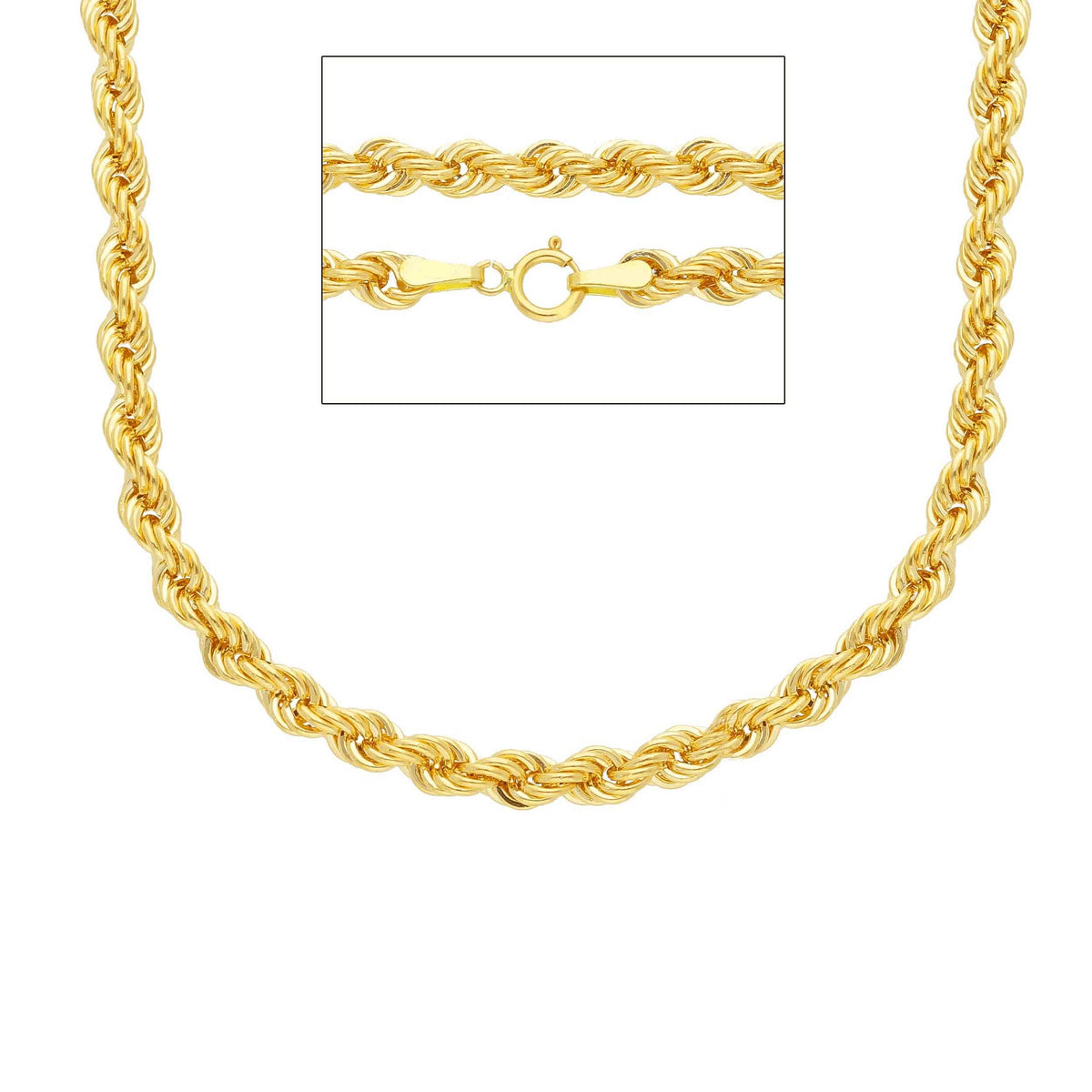 18kt Yellow Gold Rope Chain 50 cm Section 2.20 MM
