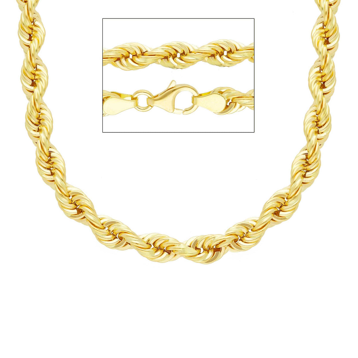 18kt Yellow Gold Rope Chain 50 cm Section 2.20 MM