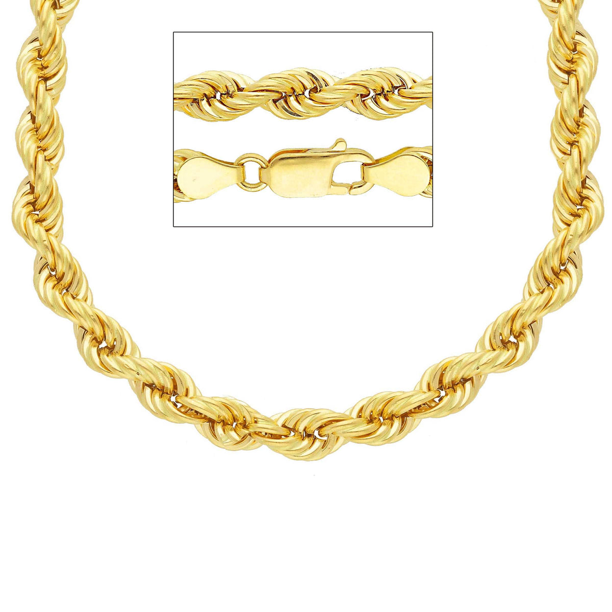18kt Yellow Gold Rope Chain 50 cm Section 2.20 MM