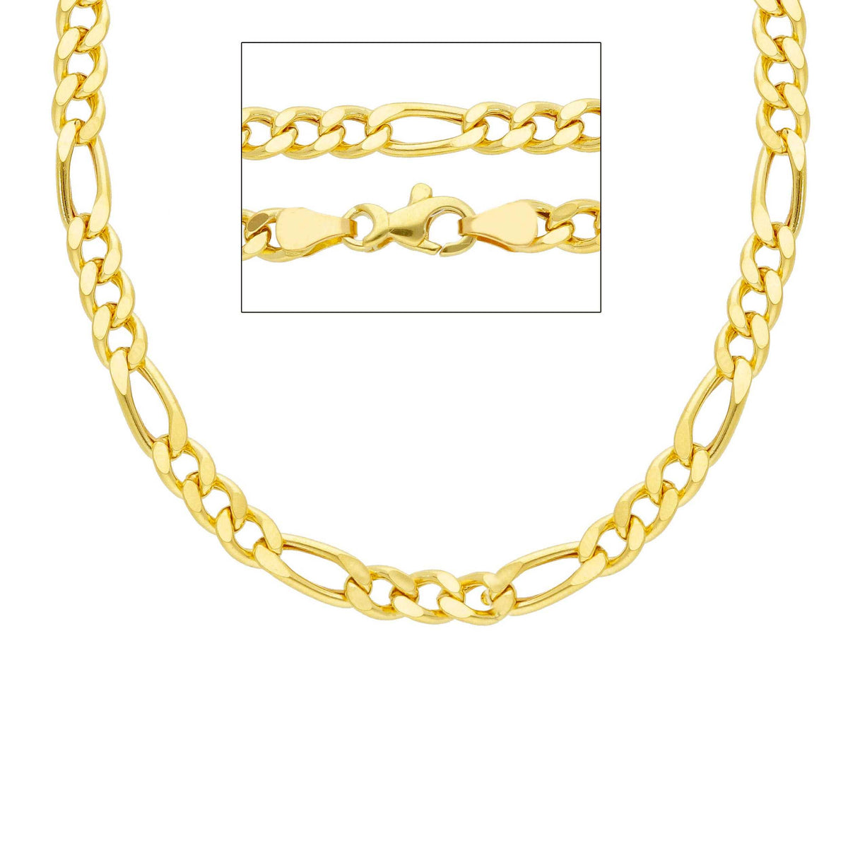 Catena 3 + 1 Oro Giallo 18kt 50 cm Sezione MM 4,30