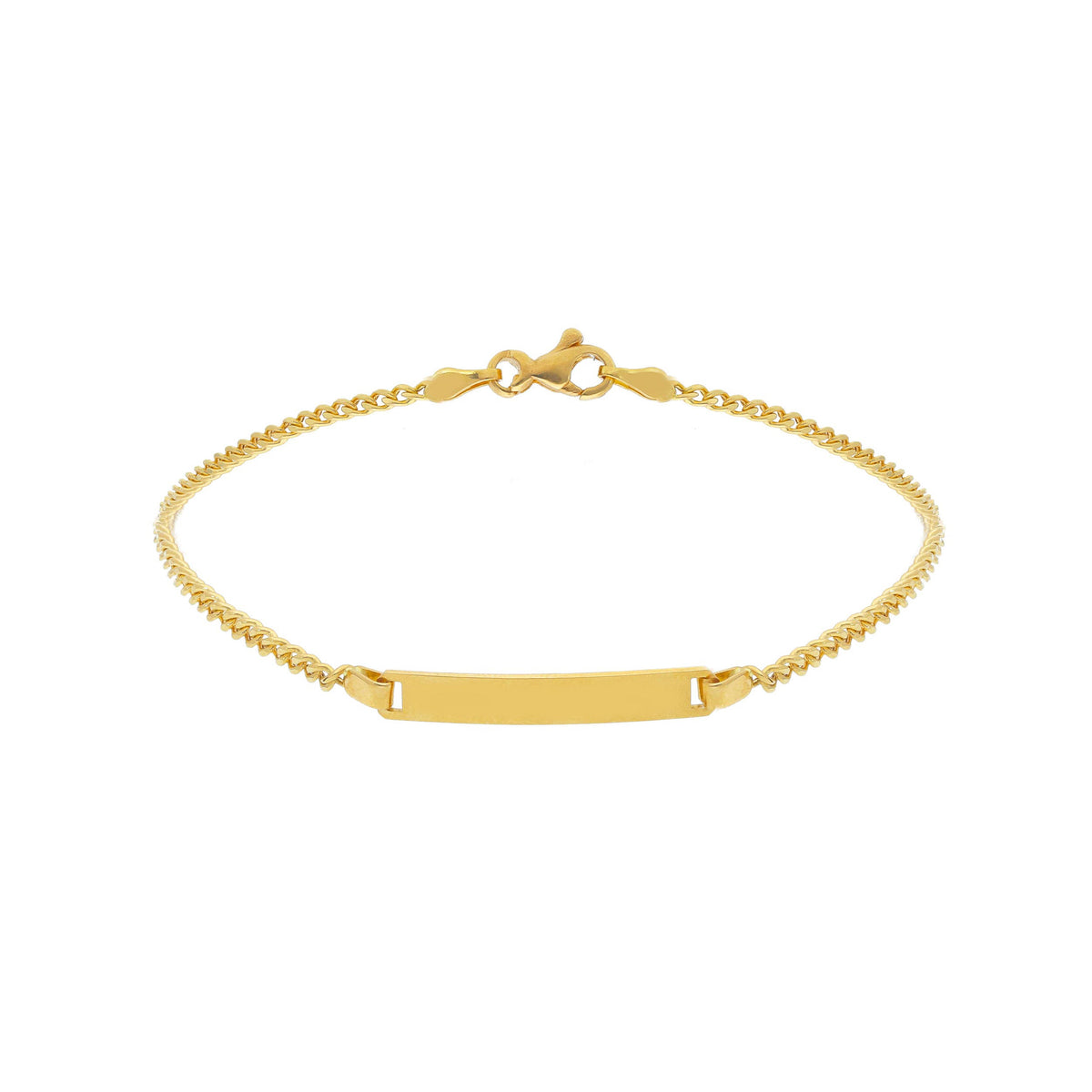 Maiocchi Gold Bracciale Grumette con Piastra in Oro Giallo 18kt Sezione 2,20 MM