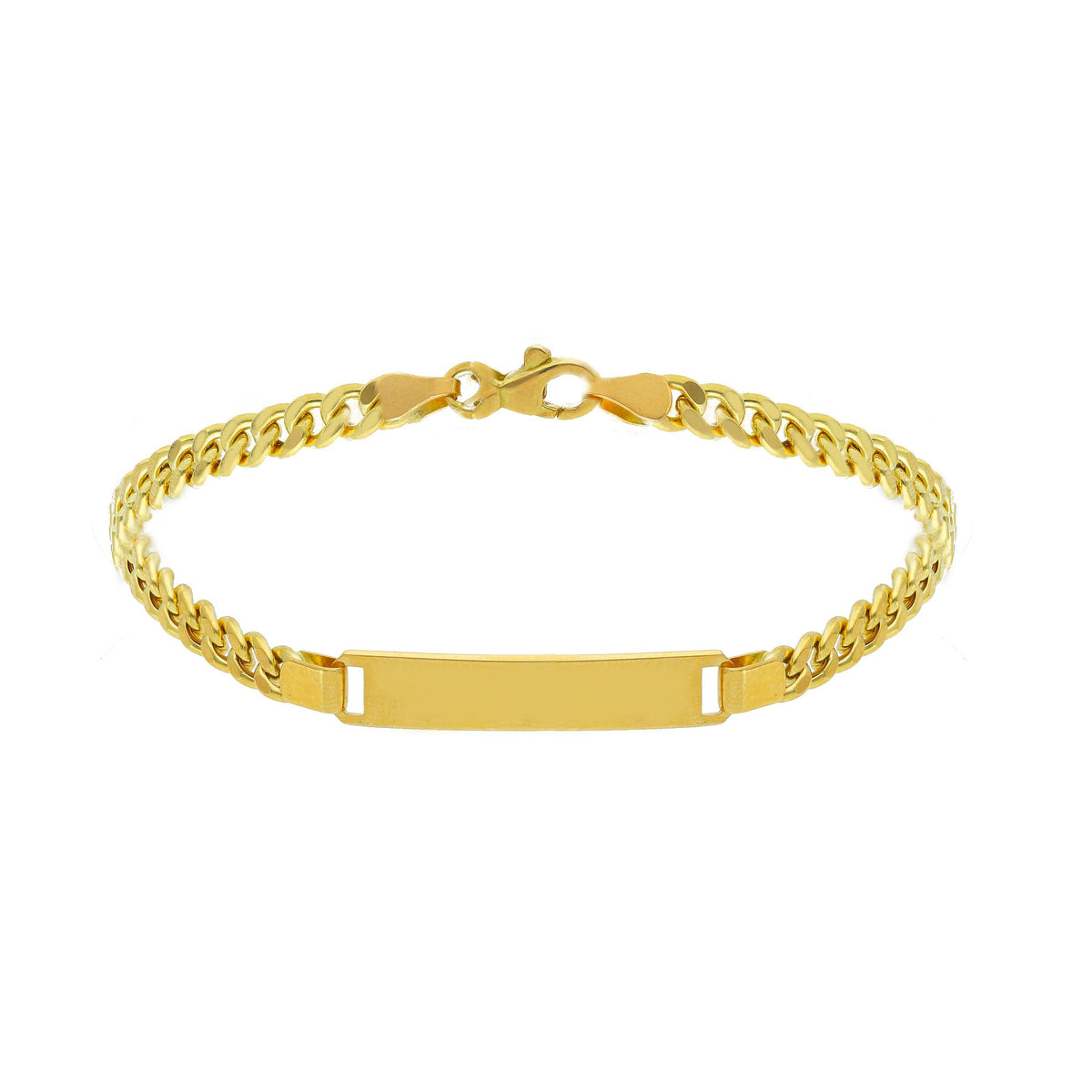 Maiocchi Gold Bracciale Grumette con Piastra in Oro Giallo 18kt Sezione 4,20 MM