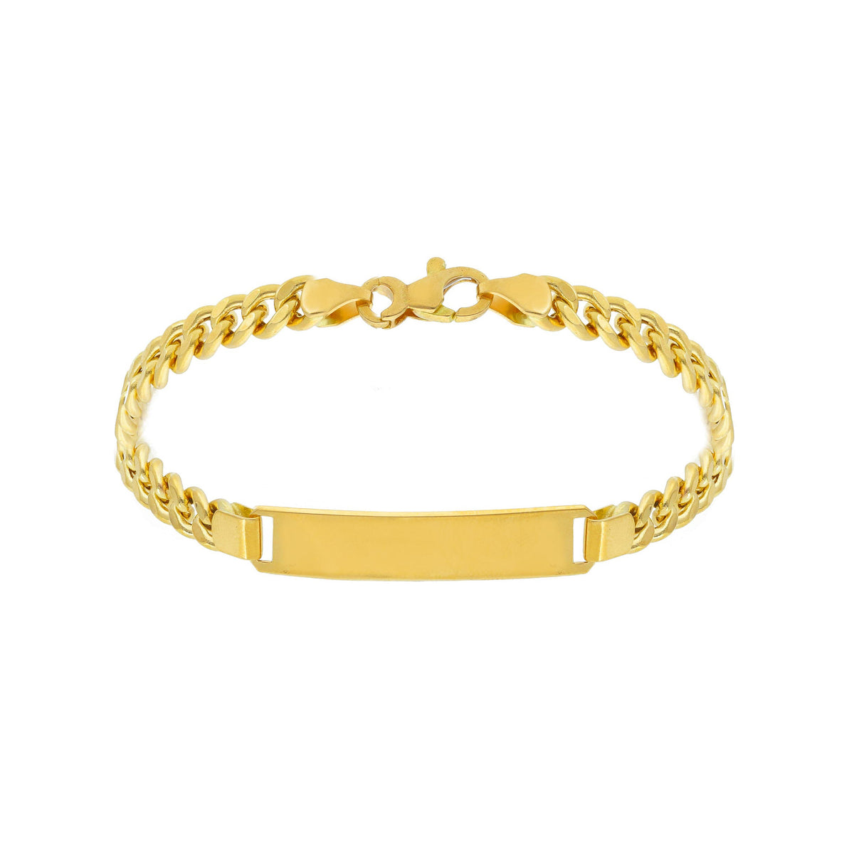 Maiocchi Gold Bracciale Grumette con Piastra in Oro Giallo 18kt Sezione 5,00 MM