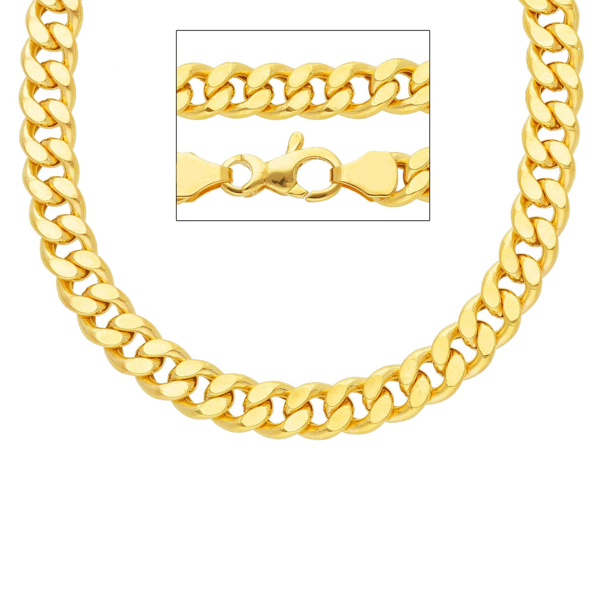18kt Yellow Gold Grumette Chain 50 cm Section 5.80 MM