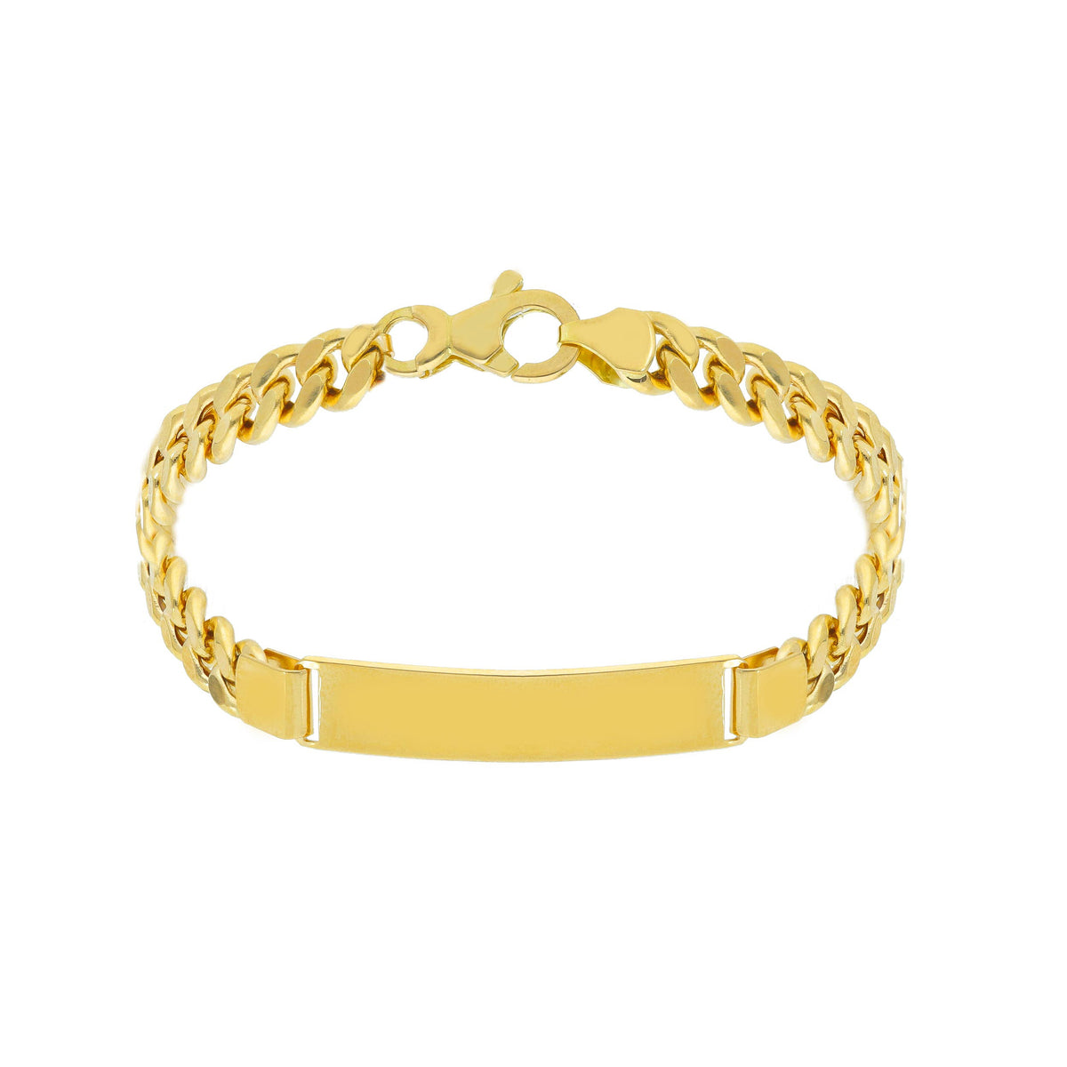 Maiocchi Gold Bracciale Grumette con Piastra in Oro Giallo 18kt Sezione 6,6 MM