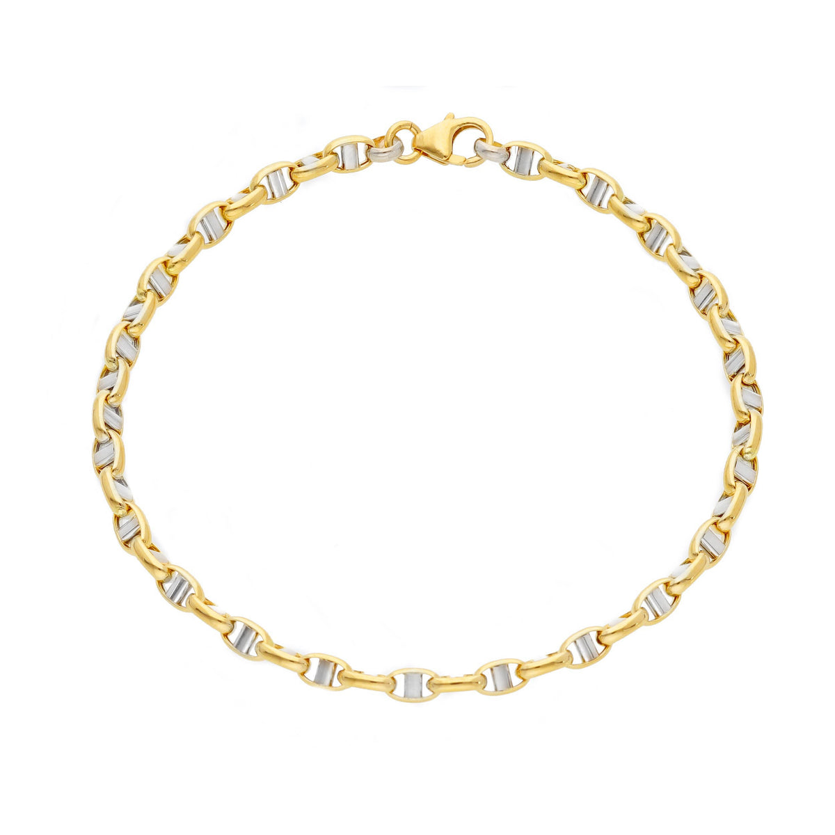 Bracciale Uomo Oro Giallo e Bianco 18kt