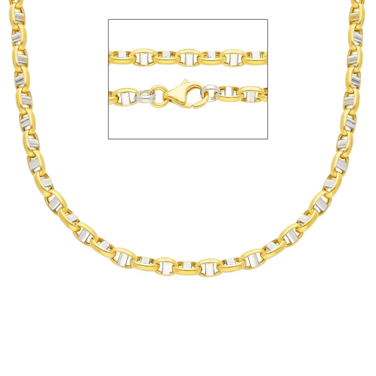 Chain 3 + 1 18kt Yellow Gold 50 cm Section 2.80 MM