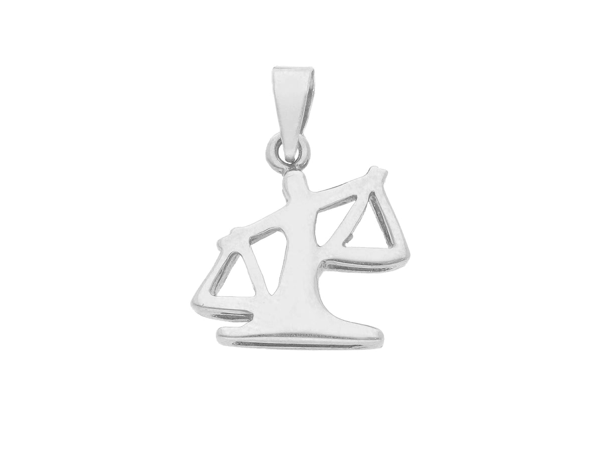  Zodiac Sign Silhouette Pendant in 18kt White Gold Libra