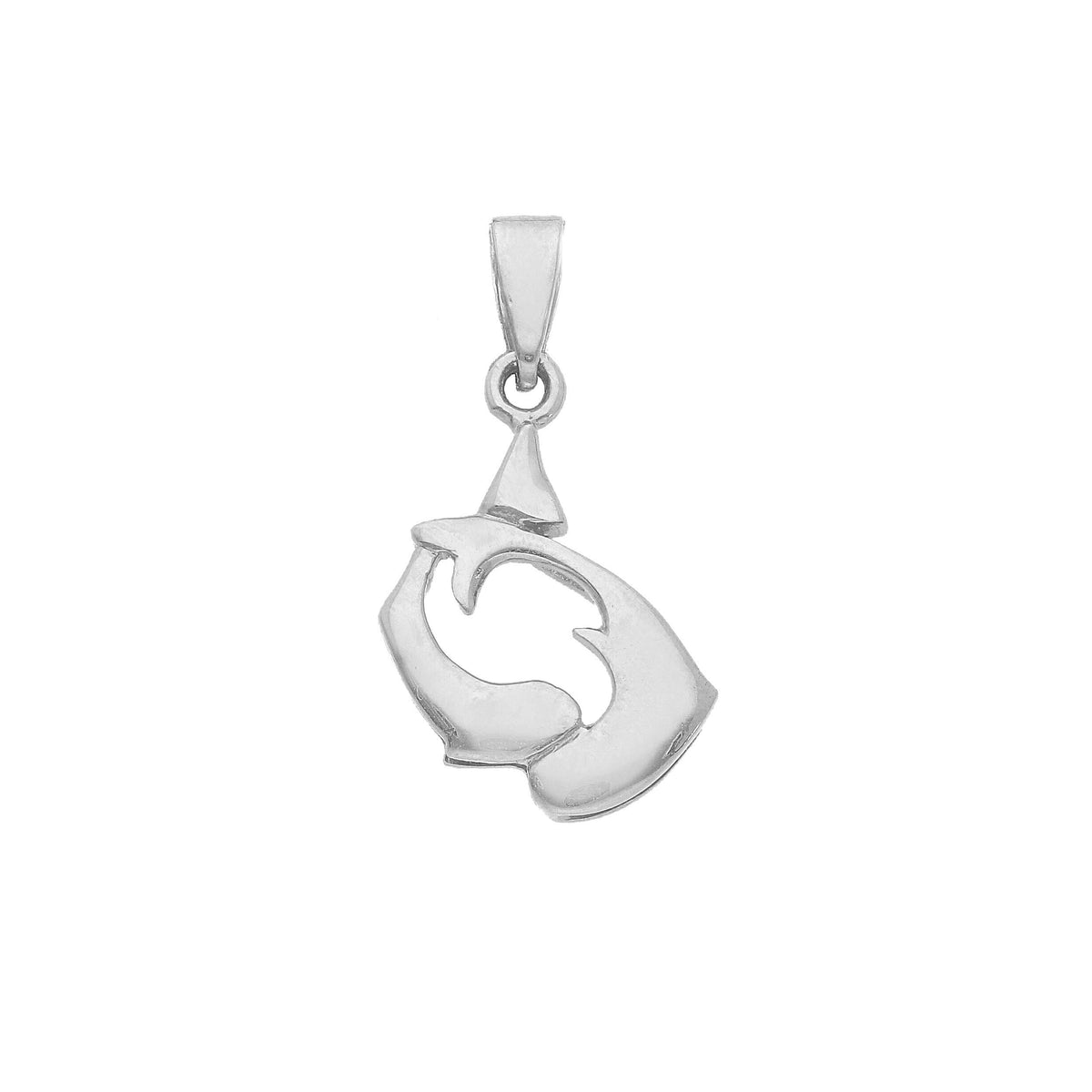  Zodiac Sign Silhouette Pendant in 18kt White Gold Libra