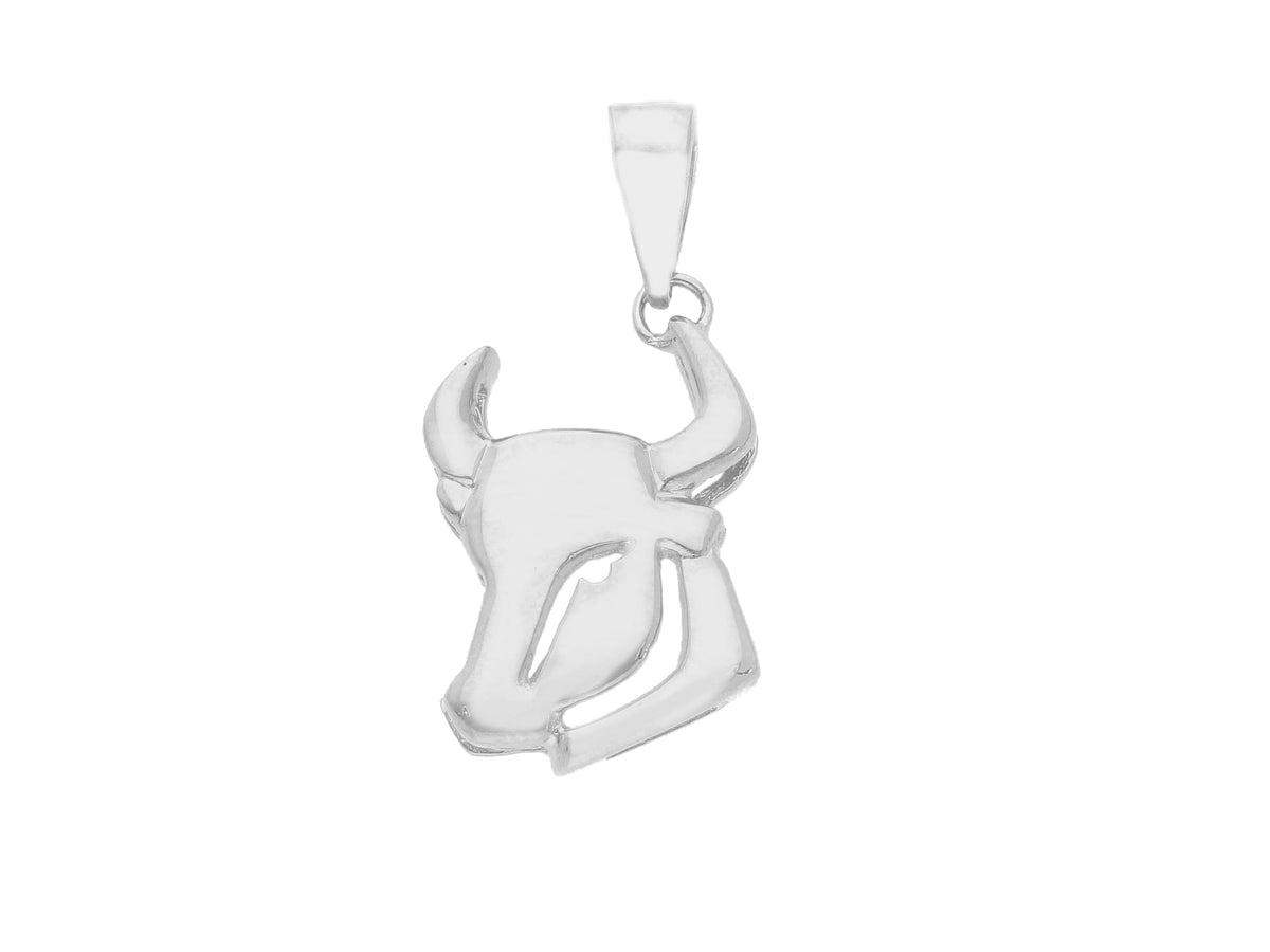  Zodiac Sign Pendant Silhouette in 18kt White Gold Taurus