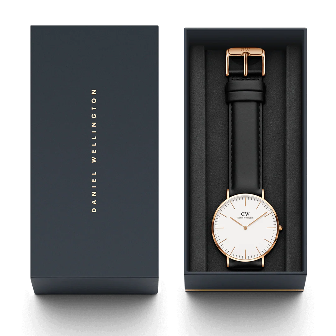Daniel Wellington Classic Black Bristol 36 Silver