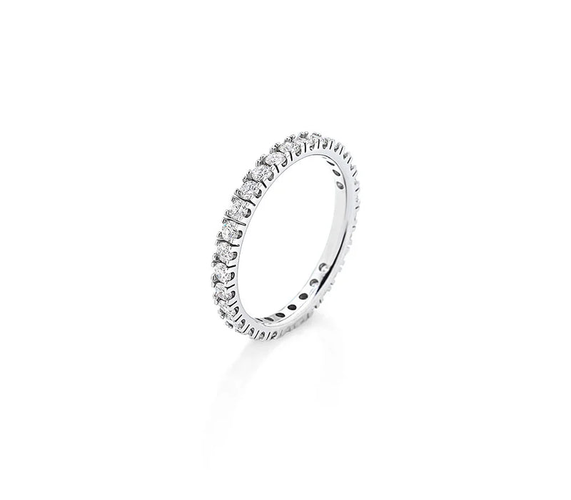  Poetry Eternity Saturn Ring in White Gold and Diamonds 0.60 ct
