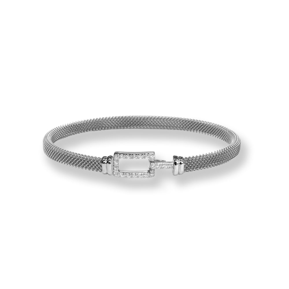 Borsari Bracciale Kaleido acciaio e chiusura in argento 925% e Zirconi BR-KAG01RGBR